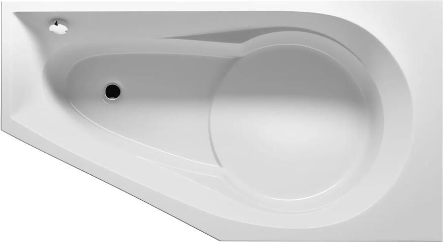 Riho Yukon inbouw hoekbad links 160x90cm wit glans