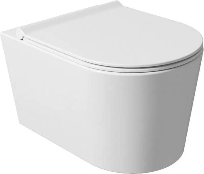 Salenzi Wandcloset Civita 50x35x36.5 cm Keramiek Rimless Mat Wit Zonder Zitting