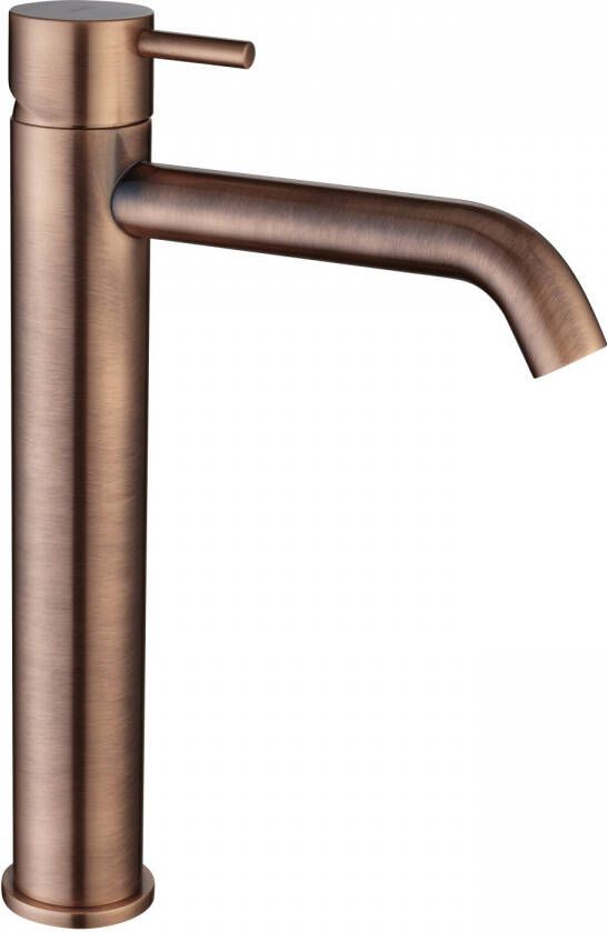 Salenzi Wastafelkraan Opbouw Hoog Giro Gegalvaniseerd Geborsteld Messing Koper