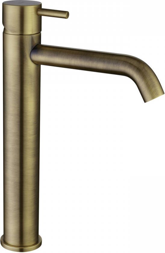 Salenzi Wastafelkraan Opbouw Hoog Giro Gegalvaniseerd Geborsteld Messing Goud
