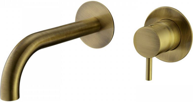 Salenzi Wastafelkraan Afbouwdeel Giro Gegalvaniseerd Geborsteld Messing Goud