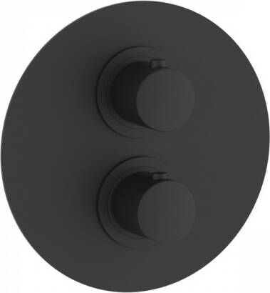 Salenzi Inbouwthermostaat met Afbouwdeel Giro Rond Mat Zwart