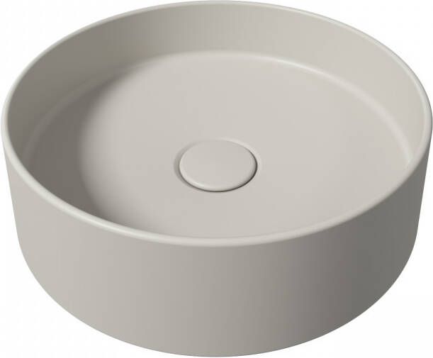 Salenzi Opbouw Waskom Hide Circle 40x12 cm Mat Grijs (inclusief bijpassende afvoerplug)