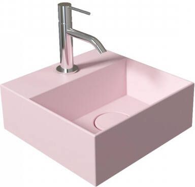 Salenzi Fontein Spy 30x30 cm Mat Roze (inclusief bijpassende waste)