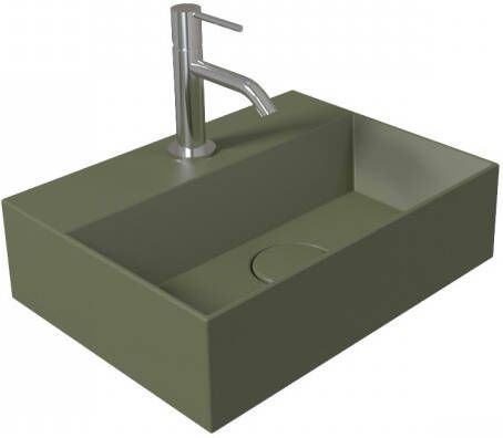 Salenzi OUTLET Fontein Spy 40x30 cm Mat Legergroen (inclusief bijpassende waste)