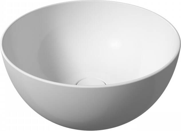 Salenzi Ronde Waskom Opbouw Unica Round 40x20 cm Glans Wit (inclusief bijpassende afvoerplug)