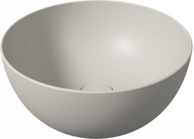 Salenzi Ronde Waskom Opbouw Unica Round 40x20 cm Mat Grijs (inclusief bijpassende afvoerplug)