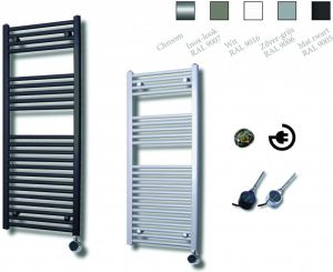 Sanicare electrische design radiator 111 8x45cm wit-chroom