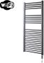 Sanicare Elektrische Radiator HWV Met Wifi 111 8x45 cm Gunmetal 596W Met Thermostaat Chroom Rechtsonder - Thumbnail 2