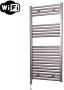 Sanicare Elektrische Radiator HWV Met Wifi 111 8x45 cm Inox Look 596W Met Thermostaat Chroom Linksonder - Thumbnail 2