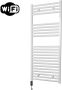 Sanicare Elektrische Radiator HWV Met Wifi 111 8x45 cm Wit 596W Met Thermostaat Zwart Linksonder - Thumbnail 2