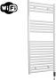 Sanicare Elektrische Radiator HWV Met Wifi 111 8x45 cm Wit 596W Met Thermostaat Zwart Rechtsonder - Thumbnail 2