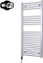 Sanicare Elektrische Radiator HWV Met Wifi 111 8x45 cm Zilver Grijs 596W Met Thermostaat Zwart Linksonder - Thumbnail 2