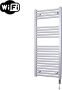 Sanicare Elektrische Radiator HWV Met Wifi 111 8x45 cm Zilver Grijs 596W Met Thermostaat Chroom Rechtsonder - Thumbnail 2