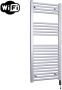 Sanicare Elektrische Radiator HWV Met Wifi 111 8x45 cm Zilver Grijs 596W Met Thermostaat Zwart Rechtsonder - Thumbnail 2