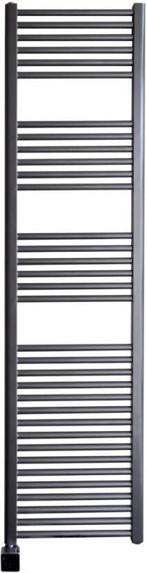 Sanicare elektrische design radiator 45x172 gunmetal met Bluetooth en thermostaat rechts zwart