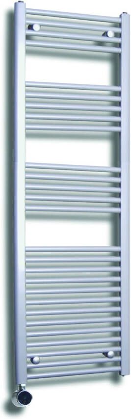 Sanicare elektrische design radiator 45x172cm zilvergrijs met thermostaat links zwart