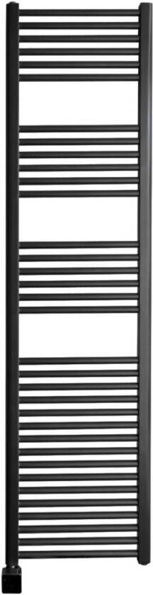 Sanicare elektrische design radiator 45x172cm zwart met Bluetooth en thermostaat links chroom