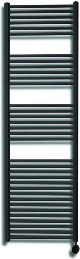 Sanicare elektrische design radiator 45x172cm zwart met thermostaat rechts chroom