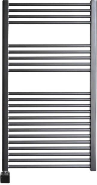 Sanicare elektrische design radiator 60x112cm gunmetal met Bluetooth en thermostaat links chroom