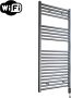 Sanicare Elektrische Radiator HWV Met Wifi 111 8x60 cm Gunmetal 730W Met Thermostaat Zwart Rechtsonder - Thumbnail 2