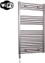 Sanicare Elektrische Radiator HWV Met Wifi 111 8x60 cm Inox Look 730W Met Thermostaat Chroom Linksonder - Thumbnail 2