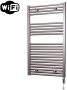 Sanicare Elektrische Radiator HWV Met Wifi 111 8x60 cm Inox Look 730W Met Thermostaat Chroom Rechtsonder - Thumbnail 2