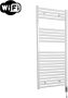 Sanicare Elektrische Radiator HWV Met Wifi 111 8x60 cm Wit 730W Met Thermostaat Chroom Rechtsonder - Thumbnail 2