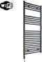 Sanicare Elektrische Radiator HWV Met Wifi 111 8x60 cm Mat Zwart 730W Met Thermostaat Zwart Linksonder - Thumbnail 2