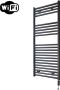 Sanicare Elektrische Radiator HWV Met Wifi 111 8x60 cm Mat Zwart 730W Met Thermostaat Zwart Rechtsonder - Thumbnail 2