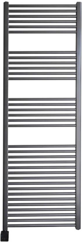 Sanicare elektrische design radiator 60x172 gunmetal met Bluetooth en thermostaat links zwart