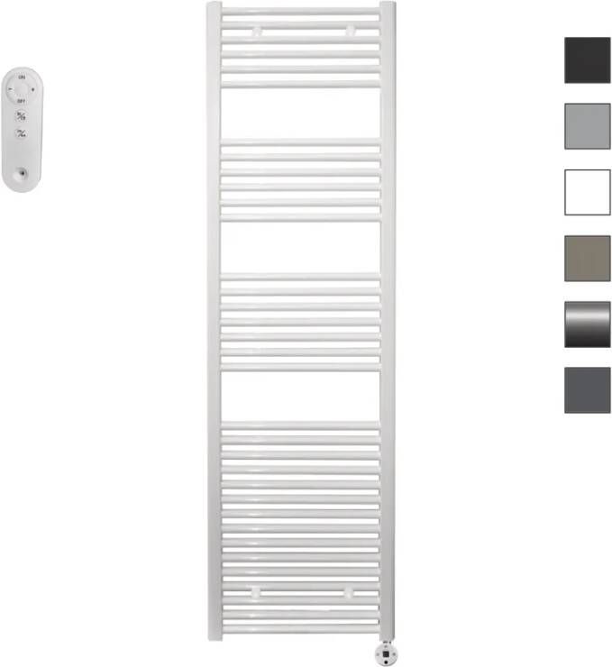 Sanicare HVS elektrische radiator 45x172cm wit met afstandsbediening en thermostaat wit rechtsonder