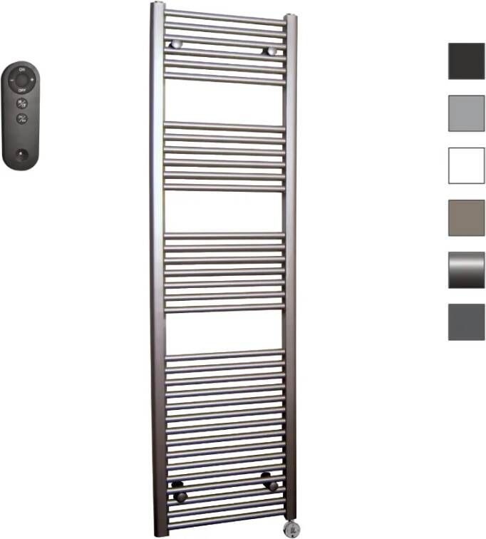 Sanicare HVS elektrische radiator 60x172cm inox-look met afstandsbediening en thermostaat chroom rechtsonder