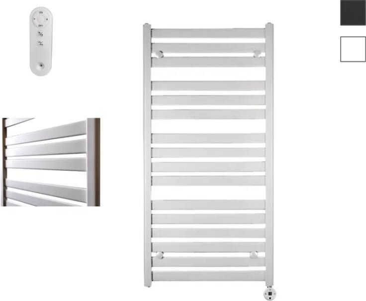 Sanicare Moda elektrische radiator 60x120cm wit mat met afstandsbediening en thermostaat wit rechtsonder