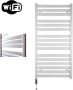 Sanicare HVW Moda electrische WifiRadiator 120x60cm mat wit met thermostaat chroom linksonder HLDWC 601200 W - Thumbnail 2