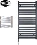 Sanicare HVW Moda electrische WifiRadiator 120x60cm mat zwart met thermostaat chroom linksonder HLDWC 601200 A - Thumbnail 2