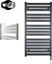 Sanicare HVW Moda electrische WifiRadiator 120x60cm mat zwart met thermostaat chroom rechtsonder HRDWC 601200 A - Thumbnail 2