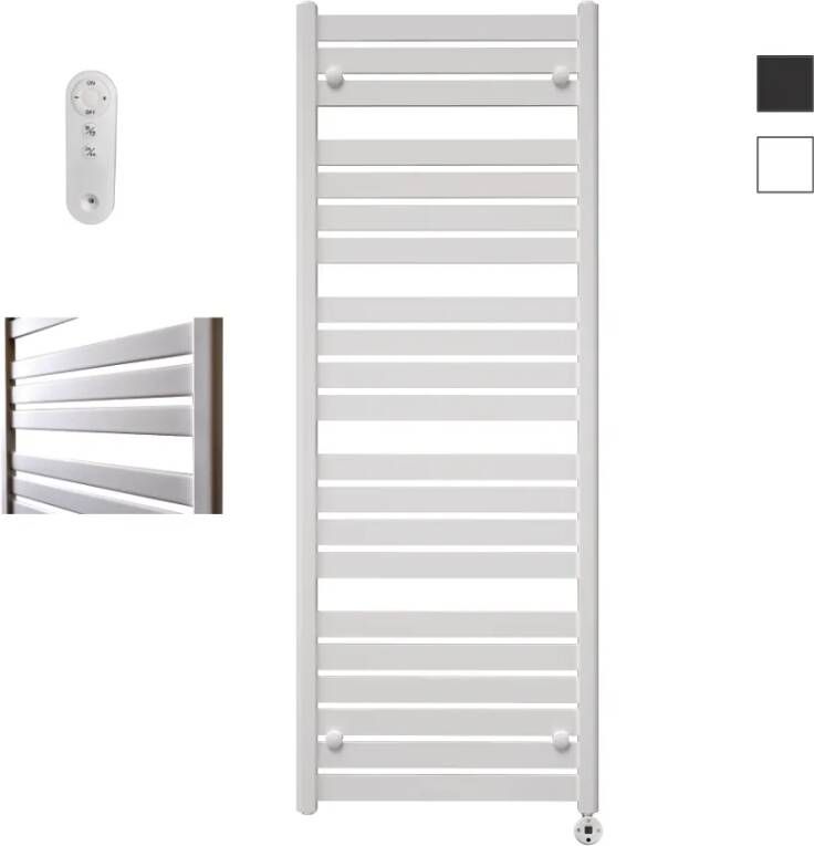 Sanicare Moda elektrische radiator 60x160cm wit mat met afstandsbediening en thermostaat wit rechtsonder