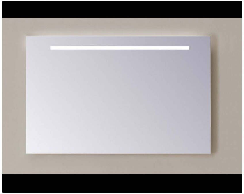 Sanicare Q-mirrors spiegel zonder omlijsting PP geslepen 75 cm. 1 x horizontale strook met warm white leds