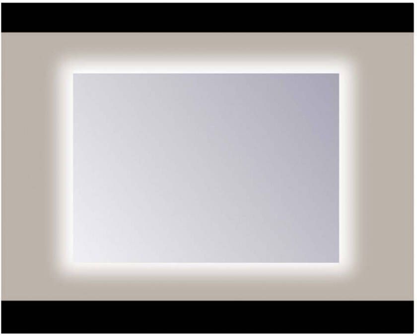 Sanicare Q-mirrors spiegel zonder omlijsting PP geslepen 80 cm. rondom Ambiance warm white leds