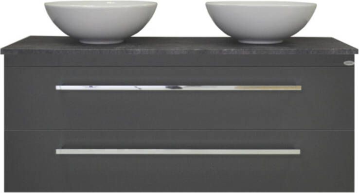 Sanicare Q12 badkamermeubel met black-stone topblad 120 cm antraciet