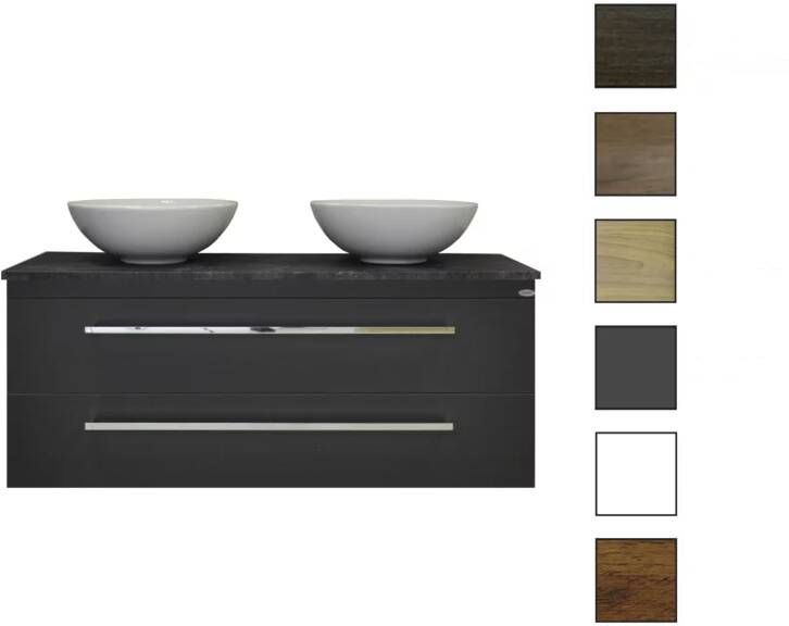 Sanicare Q12 badkamermeubel met black-stone topblad 120 cm belluno
