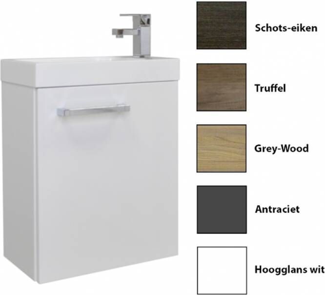 Sanicare Q40 toiletmeubel met spiegel 40 cm grey-wood