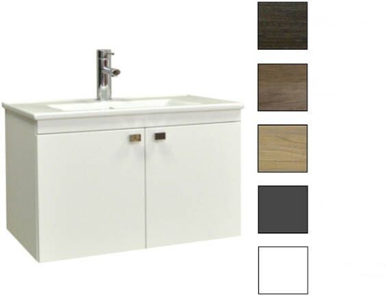 Sanicare Q5 badkamermeubel 2 deurs 80 cm schots-eiken