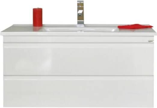 Sanicare Q7 badkamermeubel 65cm met 2 laden hoogglans wit