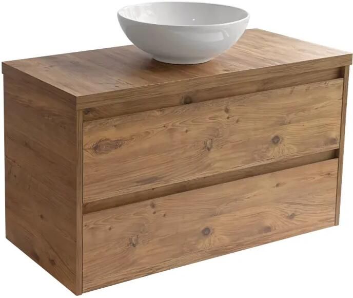 Sanicare Avenza badmeubel 100cm arrano oak met ronde witte waskom