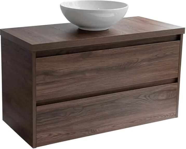 Sanicare Avenza badmeubel 100cm nera oak met ronde witte waskom