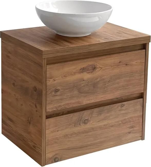 Sanicare Avenza badmeubel 65cm arrano oak met ronde witte waskom