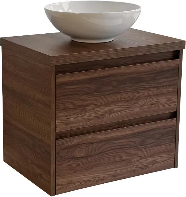 Sanicare Avenza badmeubel 65cm nera oak met ronde witte waskom