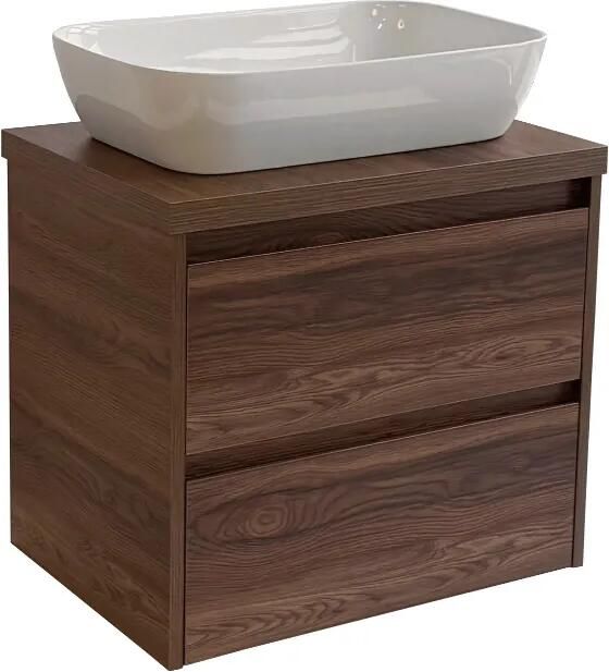 Sanicare Avenza badmeubel 65cm nera oak met witte waskom 60x40cm